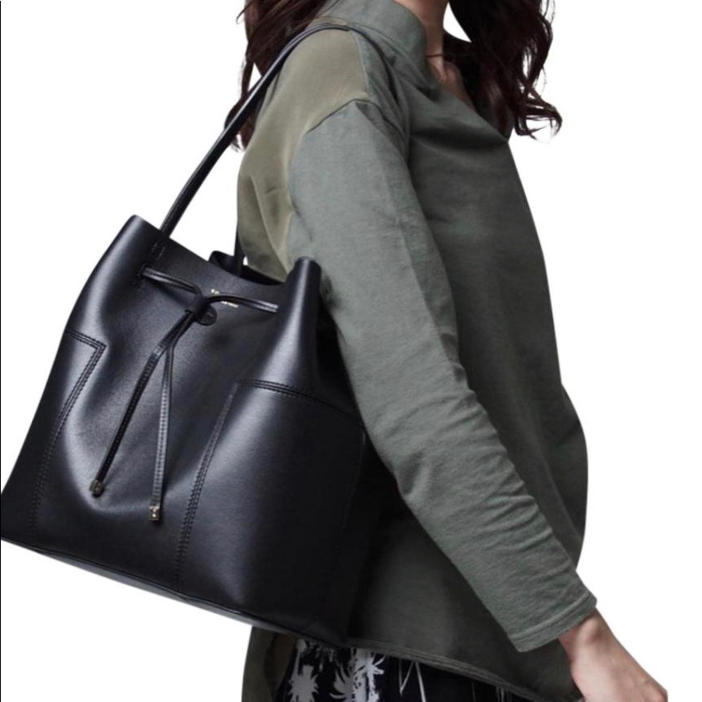 Tory Burch Block - T Drawstring Tote Leather Tote